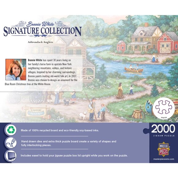 Master Pieces- Signature Collection- Adirondack Anglers 2000 Piece Puzzle - NIB - Picture 2 of 4
